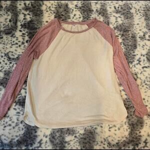 Burgundy and cream long sleeve